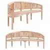 vidaXL Banana Bench 200 cm Solid Teak