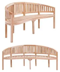 vidaXL Banana Bench 200 cm Solid Teak