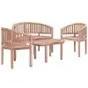 vidaXL 4 Piece Outdoor Dining Set Solid Teak Wood