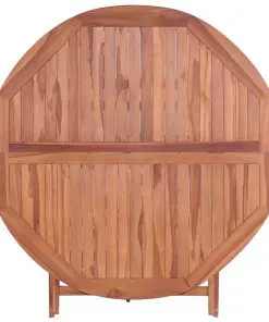 vidaXL Folding Garden Table 120×75 cm Solid Teak Wood