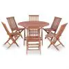vidaXL 7 Piece Outdoor Dining Set Solid Teak Wood