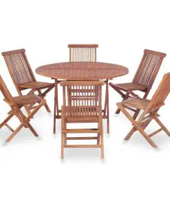 vidaXL 7 Piece Outdoor Dining Set Solid Teak Wood