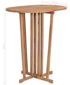 vidaXL Folding Bar Table 100x65x105 cm Solid Teak Wood