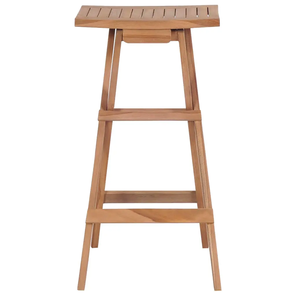 vidaXL Folding Bar Stools 2 pcs Solid Teak Wood