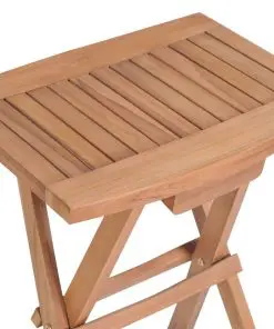 vidaXL Folding Bar Stools 4 pcs Solid Teak Wood