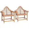 vidaXL Garden Chair 2 pcs 91x62x102 cm Solid Teak