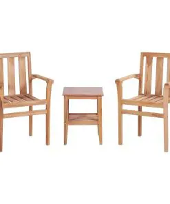 vidaXL 3 Piece Bistro Set Solid Teak