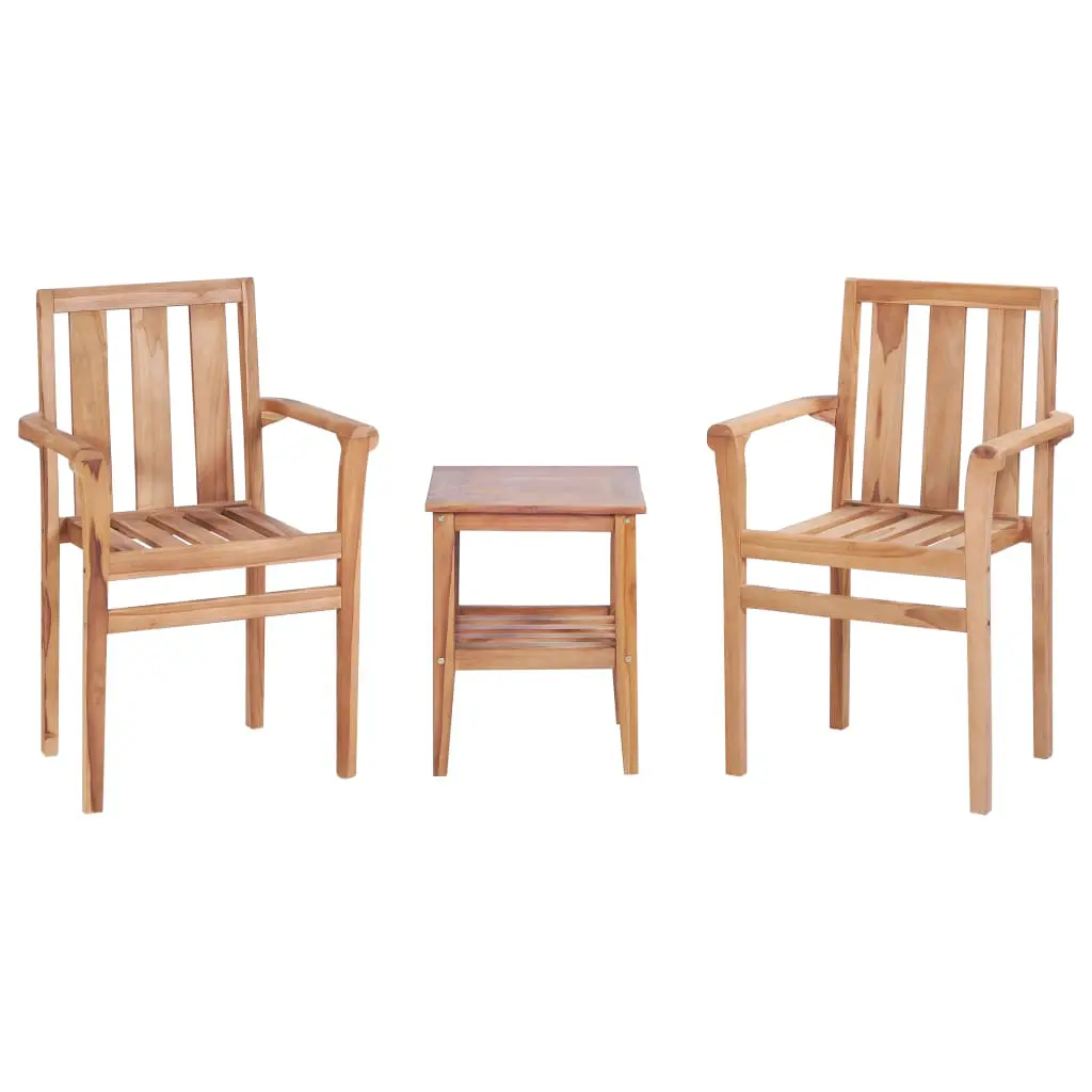 vidaXL 3 Piece Bistro Set Solid Teak