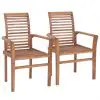 vidaXL Stacking Dining Chairs 2 pcs Solid Teak vidaXL Stacking Dining Chairs 2 pcs Solid Teak