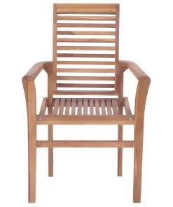 vidaXL Stacking Dining Chairs 2 pcs Solid Teak