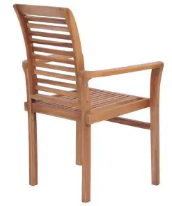 vidaXL Stacking Dining Chairs 2 pcs Solid Teak