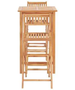 vidaXL 3 Piece Bar Set Solid Teak Wood
