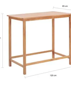 vidaXL Garden Bar Table 120x65x110 cm Solid Teak Wood
