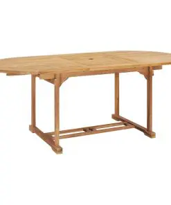 vidaXL 7 Piece Outdoor Dining Set 150-200x100x75 cm Solid Teak Wood