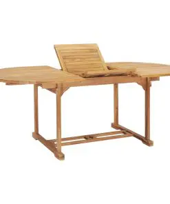 vidaXL 7 Piece Outdoor Dining Set 150-200x100x75 cm Solid Teak Wood