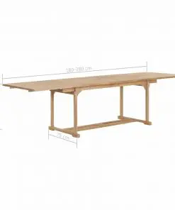 vidaXL Extending Garden Table 180-280x100x75 cm Solid Teak Wood