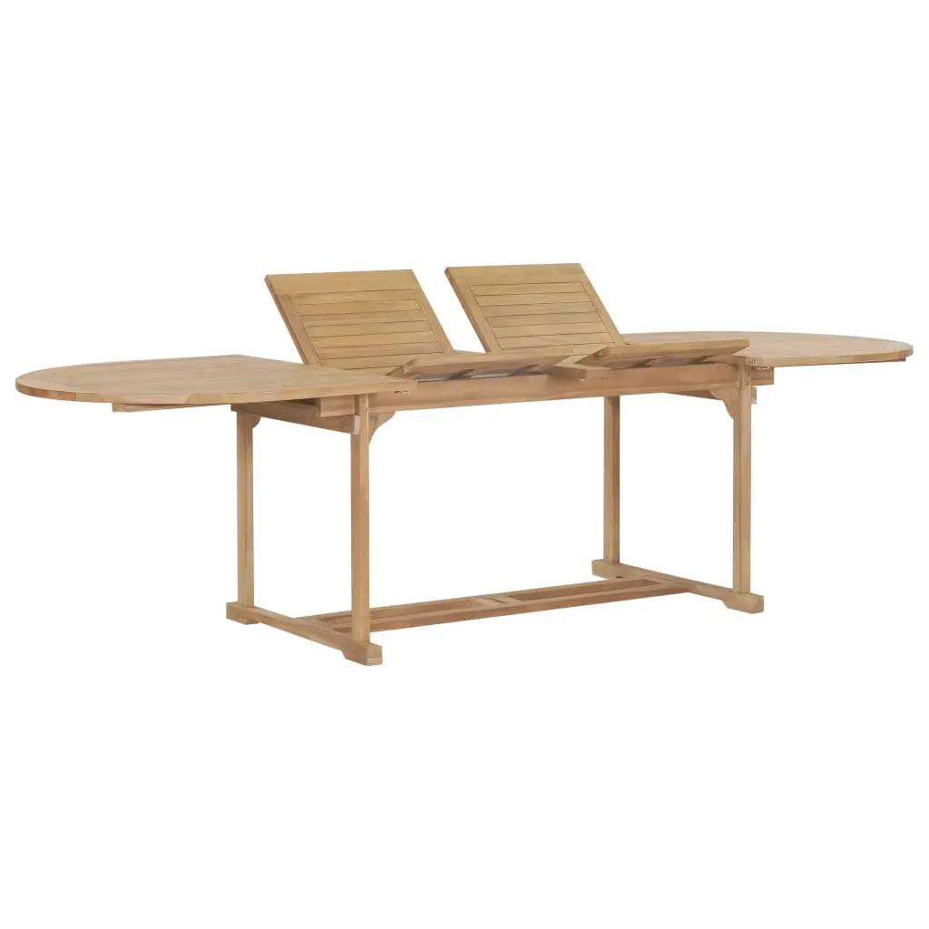 vidaXL Extending Garden Table 180-280x100x75cm Solid Teak Wood Oval