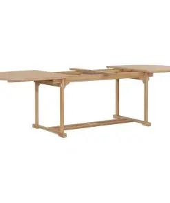 vidaXL Extending Garden Table 180-280x100x75cm Solid Teak Wood Oval