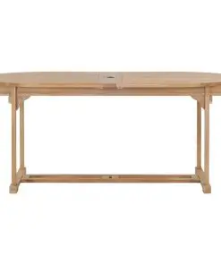 vidaXL Extending Garden Table 180-280x100x75cm Solid Teak Wood Oval