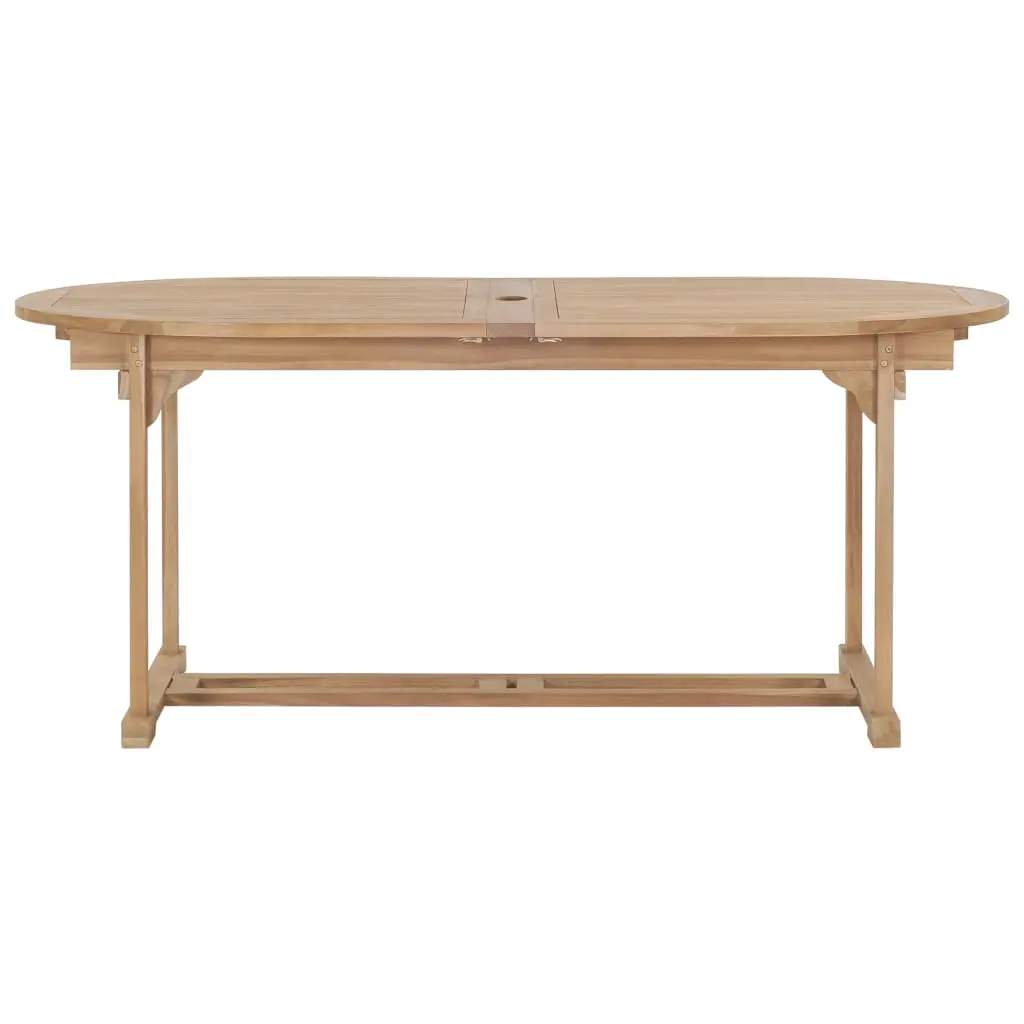 vidaXL Extending Garden Table 180-280x100x75cm Solid Teak Wood Oval