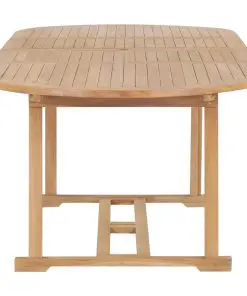 vidaXL Extending Garden Table 180-280x100x75cm Solid Teak Wood Oval