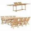 vidaXL 9 Piece Garden Dining Set 180-280x100x75 cm Solid Teak Wood vidaXL 9 Piece Garden Dining Set 180-280x100x75 cm Solid Teak Wood