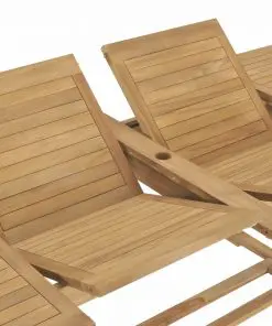 vidaXL 9 Piece Garden Dining Set 180-280x100x75 cm Solid Teak Wood