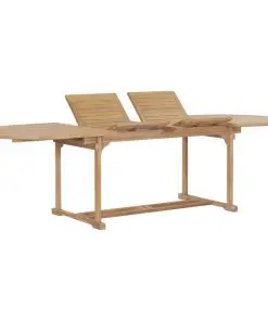 vidaXL 9 Piece Garden Dining Set 180-280x100x75 cm Solid Teak Wood