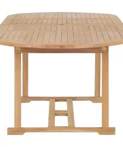 vidaXL 9 Piece Garden Dining Set 180-280x100x75 cm Solid Teak Wood