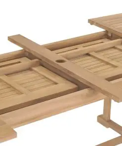 vidaXL 9 Piece Garden Dining Set 180-280x100x75 cm Solid Teak Wood