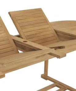 vidaXL 9 Piece Garden Dining Set 180-280x100x75 cm Solid Teak Wood