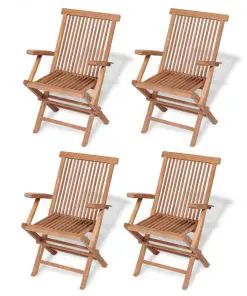 vidaXL 5 Piece Garden Dining Set Solid Teak Wood