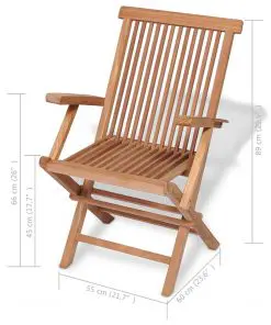 vidaXL 5 Piece Garden Dining Set Solid Teak Wood