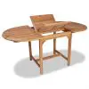 vidaXL Extending Garden Table (110-160)x80x75cm Solid Teak Wood