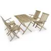 vidaXL 5 Piece Outdoor Dining Set Solid Teak Wood