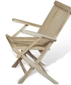 vidaXL 5 Piece Outdoor Dining Set Solid Teak Wood