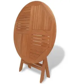 vidaXL Folding Garden Table 85×76 cm Solid Teak Wood