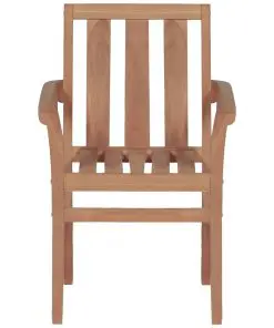 vidaXL Stacking Garden Chairs 2 pcs Solid Teak Wood