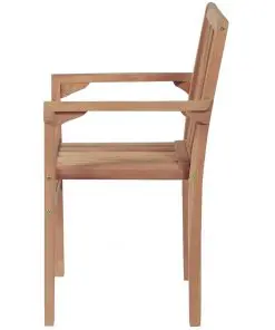 vidaXL Stacking Garden Chairs 2 pcs Solid Teak Wood