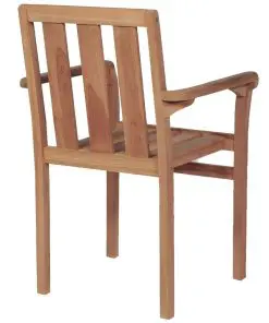 vidaXL Stacking Garden Chairs 2 pcs Solid Teak Wood