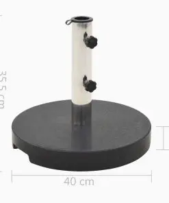 vidaXL Parasol Base Granite 20 kg Round Black