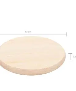 vidaXL Table Top Natural Pinewood Round 25 mm 30 cm