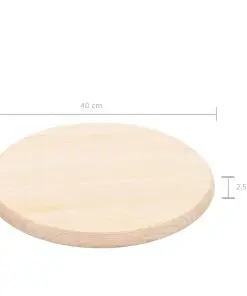 vidaXL Table Top Natural Pinewood Round 25 mm 40 cm