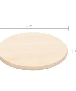 vidaXL Table Top Natural Pinewood Round 25 mm 50 cm