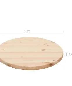 vidaXL Table Top Natural Pinewood Round 25 mm 60 cm