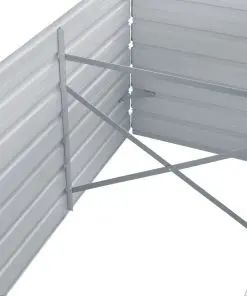 vidaXL Garden Planter Galvanised Steel 240x80x77 cm Grey