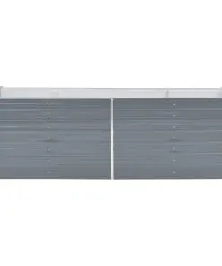 vidaXL Garden Planter Galvanised Steel 240x80x77 cm Grey