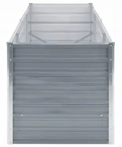 vidaXL Garden Planter Galvanised Steel 240x80x77 cm Grey