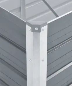 vidaXL Garden Planter Galvanised Steel 240x80x77 cm Grey