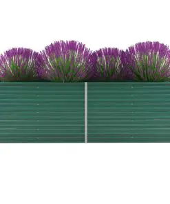 vidaXL Garden Raised Bed Galvanised Steel 240x80x77 cm Green